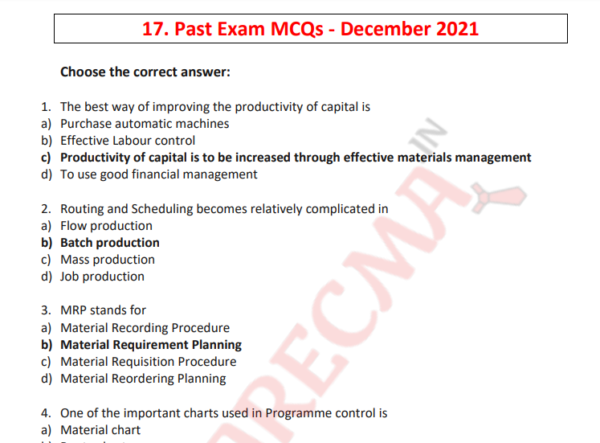 CMA Inter OMSM MCQ Compilation pdf